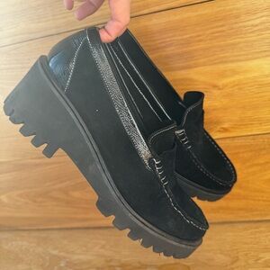 Di Chenzo heeled black suede loafers 9393 Size 39